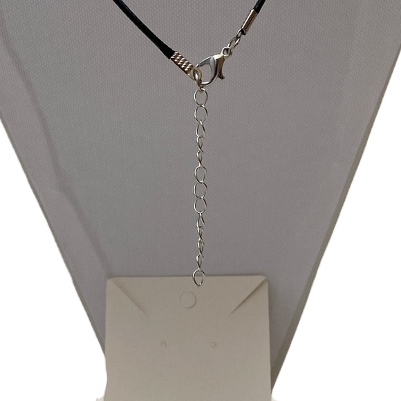 Hand Crafted Fluid Art Necklace Neon Pink Green Pendant by Svetlana Yeung - Picture 7 of 8